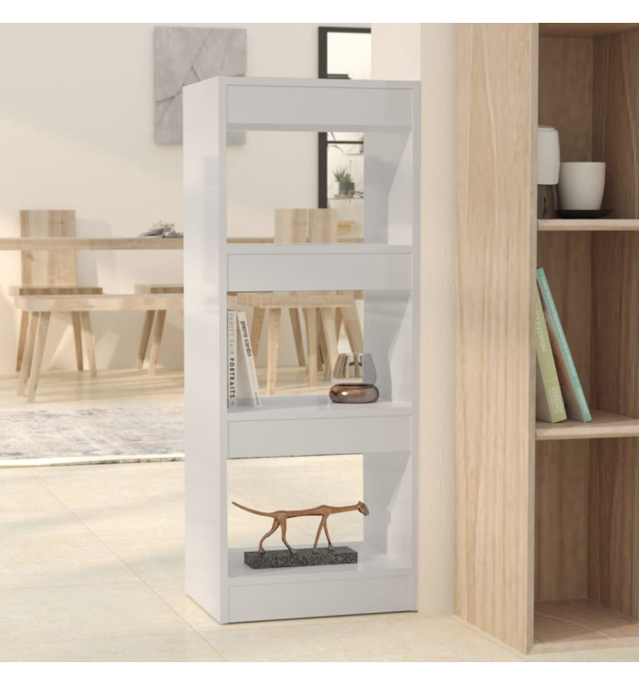 Bibliothèque/séparateur de pièce blanc brillant bois ingénierie | Mobilier & Déco