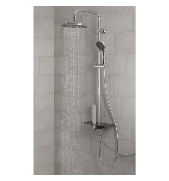 SCHÜTTE Ensemble douche au-dessus de tête AQUASTAR anthracite-chrome | Mobilier & Déco