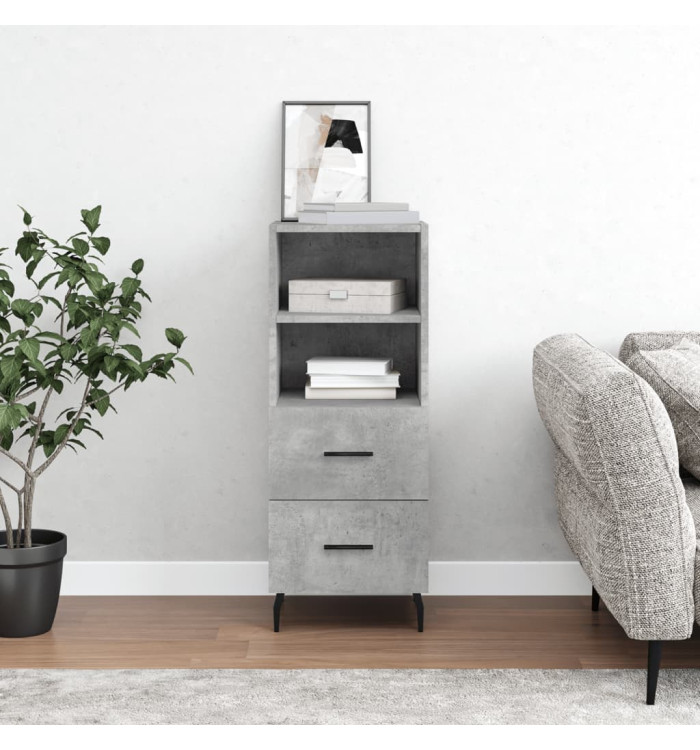 Buffet Gris béton 34,5x34x90 cm Bois d'ingénierie | Mobilier & Déco