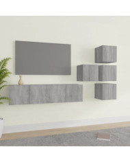 Ensemble de meubles TV 6 pcs Sonoma gris Bois d'ingénierie | Mobilier & Déco