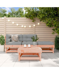 Salon de jardin 4 pcs avec coussins bois massif douglas | Mobilier & Déco