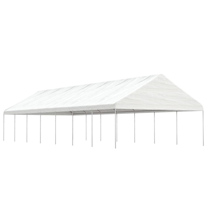 Belvédère avec toit blanc 15,61x5,88x3,75 m polyéthylène | Mobilier & Déco