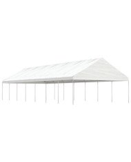 Belvédère avec toit blanc 15,61x5,88x3,75 m polyéthylène | Mobilier & Déco