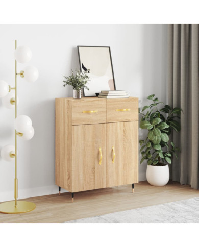 Buffet chêne sonoma 69,5x34x90 cm bois d'ingénierie | Mobilier & Déco