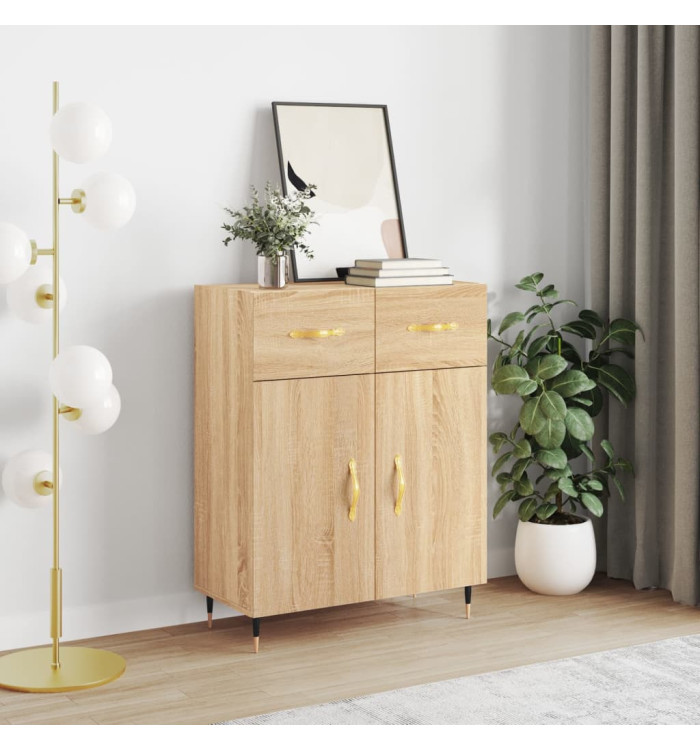 Buffet chêne sonoma 69,5x34x90 cm bois d'ingénierie | Mobilier & Déco
