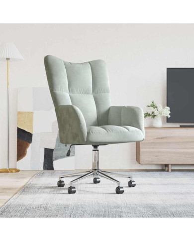 Chaise de relaxation Gris clair Velours | Mobilier & Déco