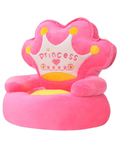 Chaise en peluche pour enfants Princesse Rose | Mobilier & Déco