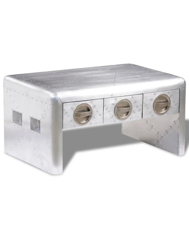 Table basse 3 tiroirs vintage Style d'aviation | Mobilier & Déco