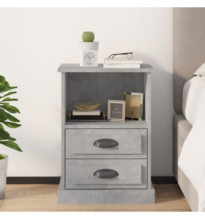 Table de chevet gris béton 43x36x60 cm | Mobilier & Déco