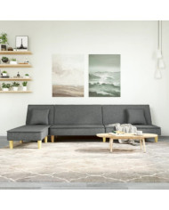 Canapé-lit en forme de L gris foncé 255x140x70 cm tissu | Mobilier & Déco