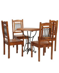 Ensemble de tables à manger 5 pcs bois d’acacia massif | Mobilier & Déco