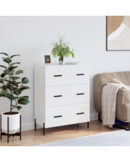 Buffet Blanc brillant 69,5x34x90 cm Bois d'ingénierie | Mobilier & Déco