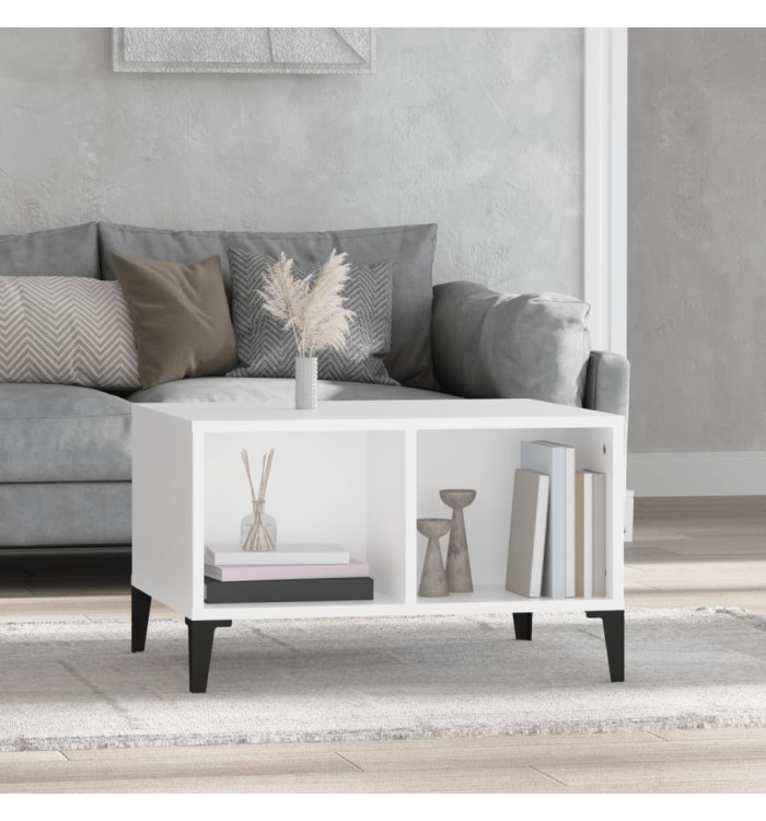 Table basse Blanc 60x50x36,5 cm Bois d'ingénierie | Mobilier & Déco