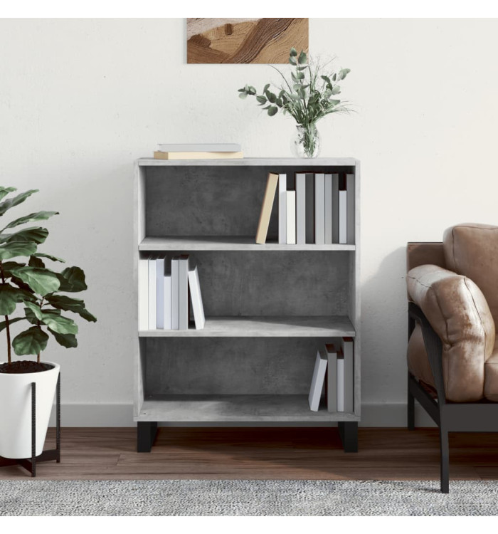 Armoire à étagères gris béton 69,5x32,5x90 cm bois d'ingénierie | Mobilier & Déco