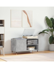 Armoire à disques gris béton 85x38x48 cm bois d'ingénierie | Mobilier & Déco