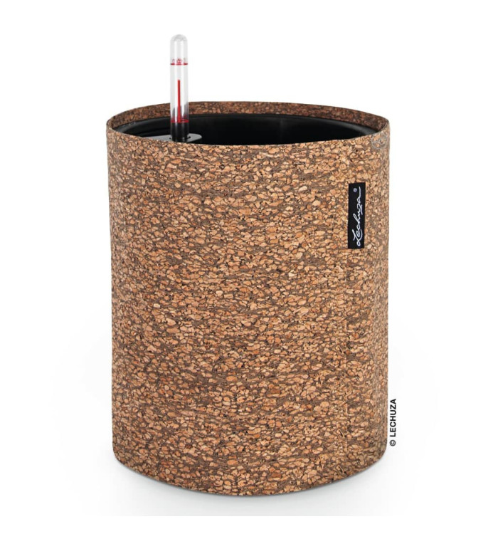 LECHUZA Jardinière TRENDCOVER 23 Cork ALL-IN-ONE Naturel foncé | Mobilier & Déco