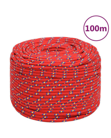 Corde de bateau Rouge 10 mm 100 m Polypropylène | Mobilier & Déco