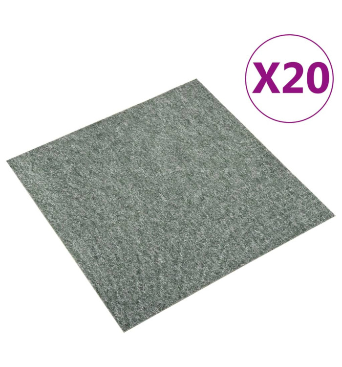 Dalles de tapis de sol 20 pcs 5 m² 50x50 cm Vert | Mobilier & Déco