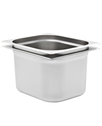 Récipients Gastronorm 2 pcs GN 1/2 200 mm Acier inoxydable | Mobilier & Déco