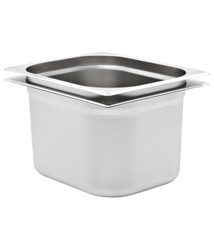 Récipients Gastronorm 2 pcs GN 1/2 200 mm Acier inoxydable | Mobilier & Déco