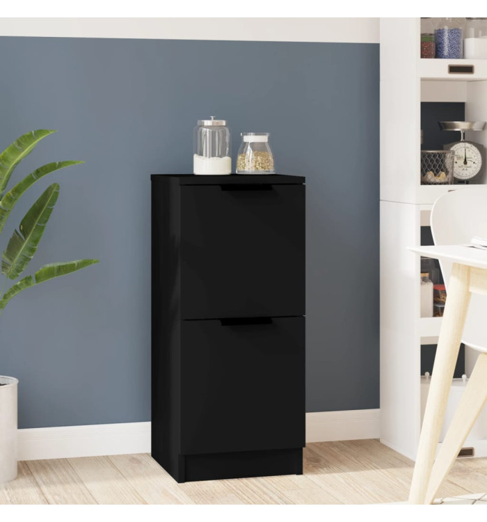 Buffet noir 30x30x70 cm bois d'ingénierie | Mobilier & Déco