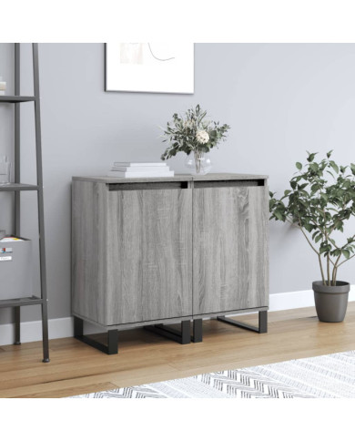 Buffets 2 pcs sonoma gris 40x35x70 cm bois d'ingénierie | Mobilier & Déco