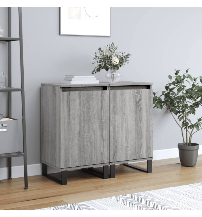 Buffets 2 pcs sonoma gris 40x35x70 cm bois d'ingénierie | Mobilier & Déco