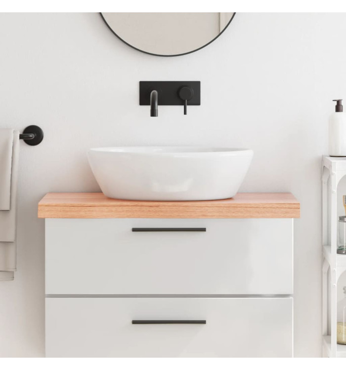 Comptoir de salle de bain marron 80x30x(2-6) cm bois traité | Mobilier & Déco