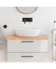 Comptoir de salle de bain marron 80x30x(2-6) cm bois traité | Mobilier & Déco
