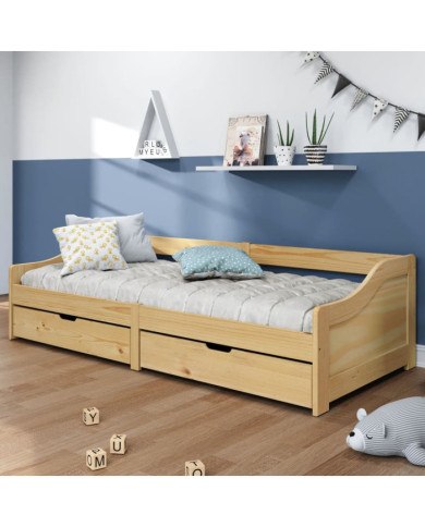 Lit de jour avec 2 tiroirs sans matelas IRUN 90x200 cm | Mobilier & Déco