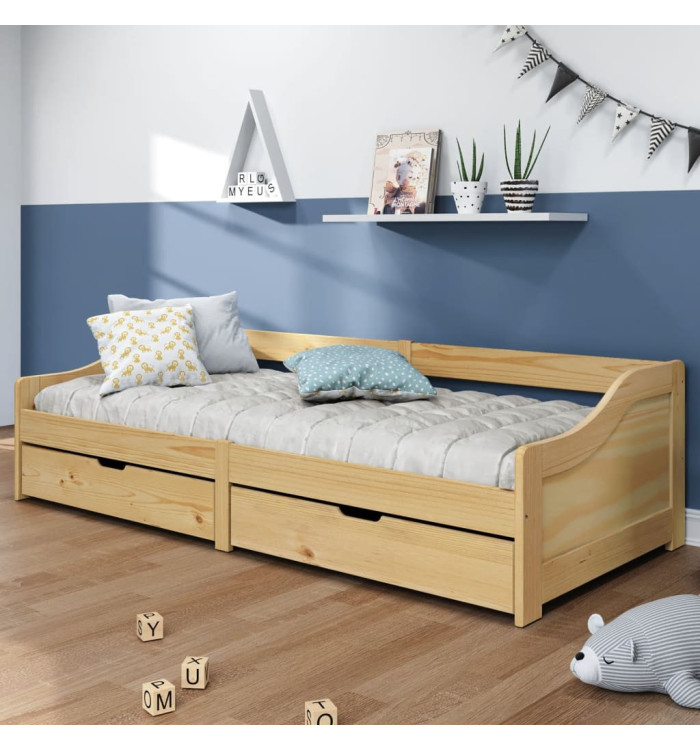 Lit de jour avec 2 tiroirs sans matelas IRUN 90x200 cm | Mobilier & Déco