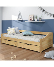 Lit de jour avec 2 tiroirs sans matelas IRUN 90x200 cm | Mobilier & Déco