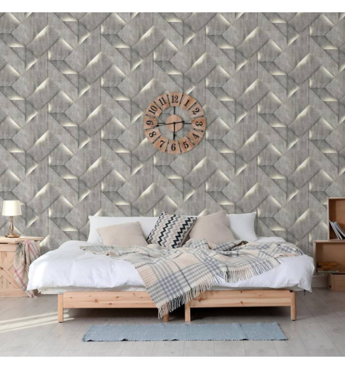 DUTCH WALLCOVERINGS Papier peint Onyx Gris foncé | Mobilier & Déco