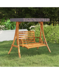 Cadre de balançoire toit anthracite Bois courbé à finition teck | Mobilier & Déco