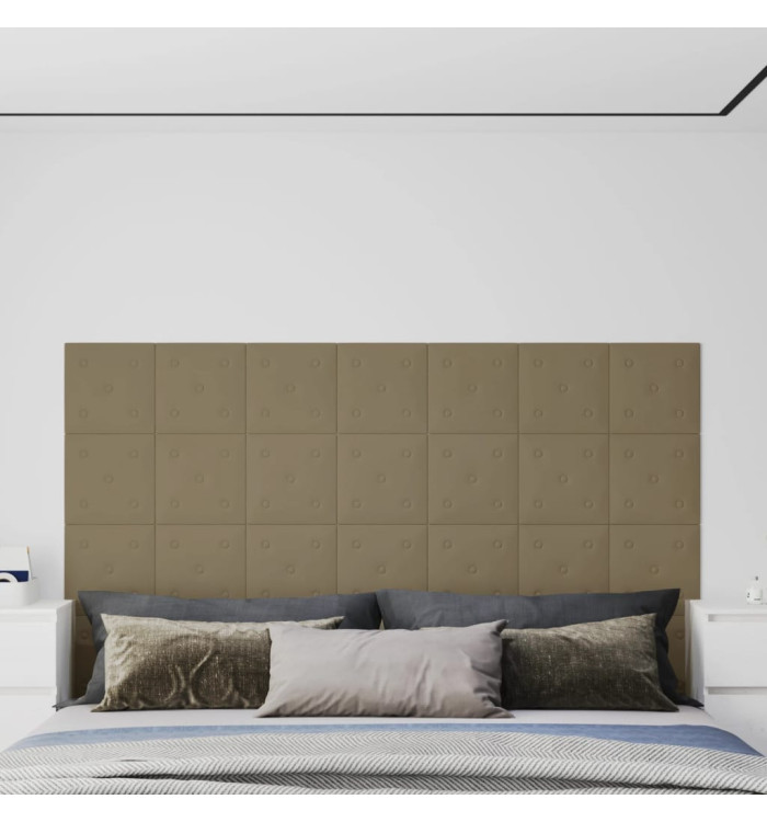 Panneaux muraux 12 pcs Cappuccino 30x30 cm Similicuir 1,08 m² | Mobilier & Déco