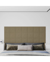 Panneaux muraux 12 pcs Cappuccino 30x30 cm Similicuir 1,08 m² | Mobilier & Déco