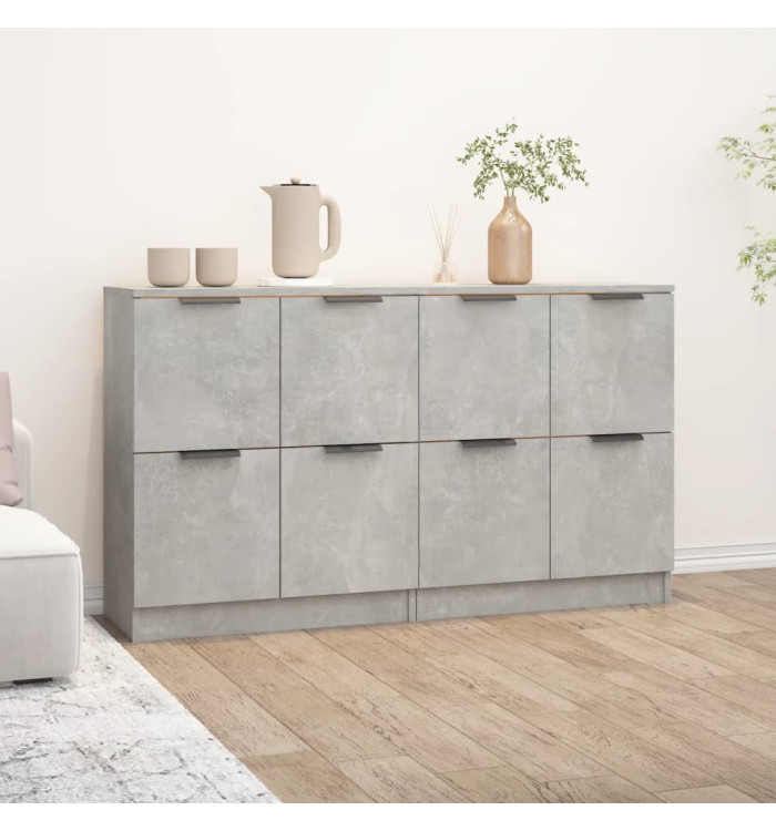 Buffets 2 pcs Gris béton 60x30x70 cm Bois d'ingénierie | Mobilier & Déco
