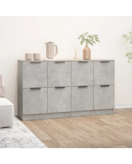 Buffets 2 pcs Gris béton 60x30x70 cm Bois d'ingénierie | Mobilier & Déco