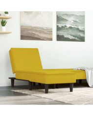 Chaise longue jaune velours | Mobilier & Déco