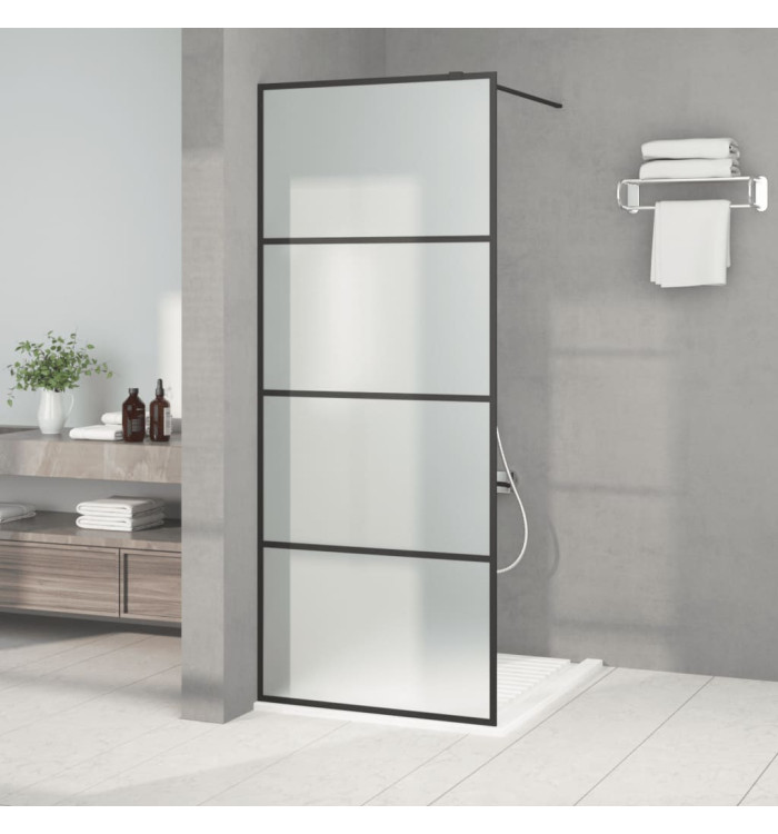 Paroi de douche Noir 80x195 cm Verre ESG dépoli | Mobilier & Déco