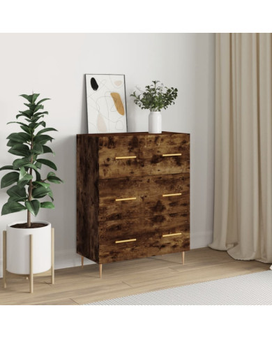 Buffet chêne fumé 69,5x34x90 cm bois d'ingénierie | Mobilier & Déco