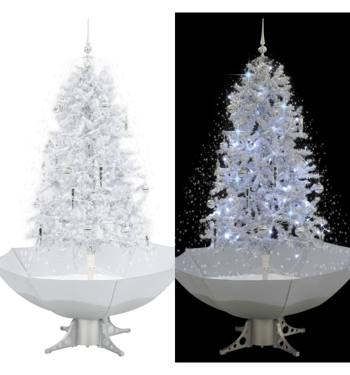 Arbre de Noël neigeux avec base de parapluie Blanc 170 cm | Mobilier & Déco