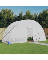 Serre avec cadre en acier blanc 12 m² 6x2x2,85 m | Mobilier & Déco