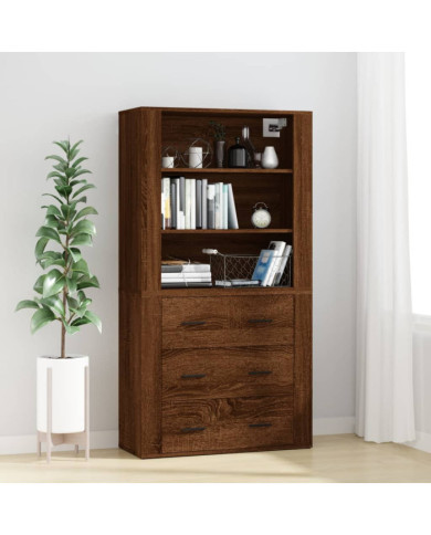 Buffet haut Chêne marron Bois d'ingénierie | Mobilier & Déco