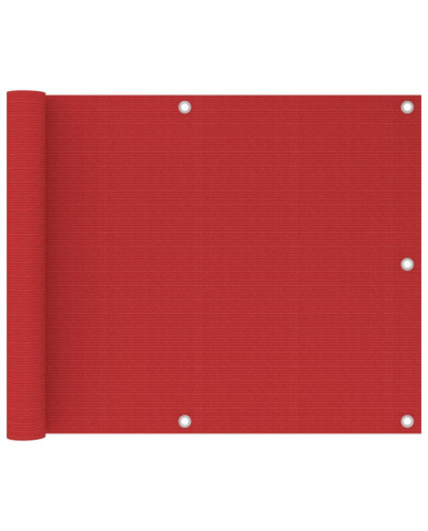 Écran de balcon Rouge 75x500 cm PEHD | Mobilier & Déco