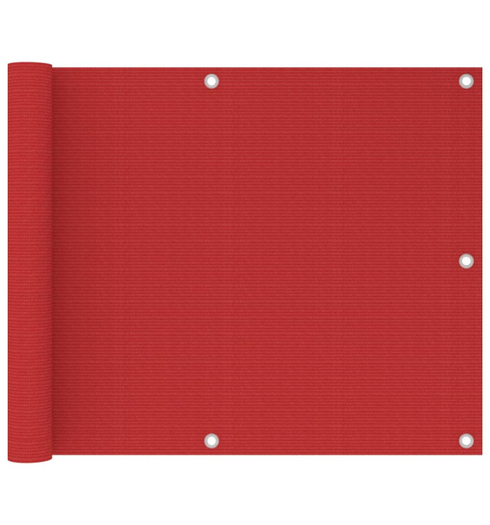 Écran de balcon Rouge 75x500 cm PEHD | Mobilier & Déco