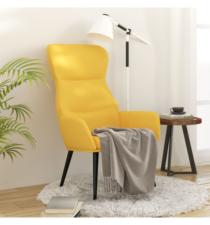 Chaise de relaxation Jaune moutarde Tissu | Mobilier & Déco