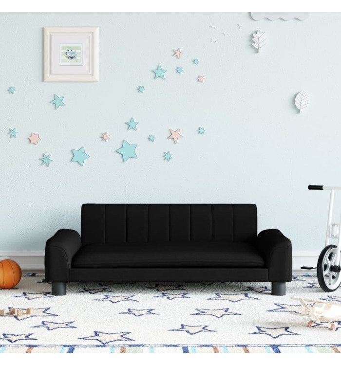 Canapé pour enfants noir 90x53x30 cm tissu | Mobilier & Déco