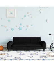 Canapé pour enfants noir 90x53x30 cm tissu | Mobilier & Déco