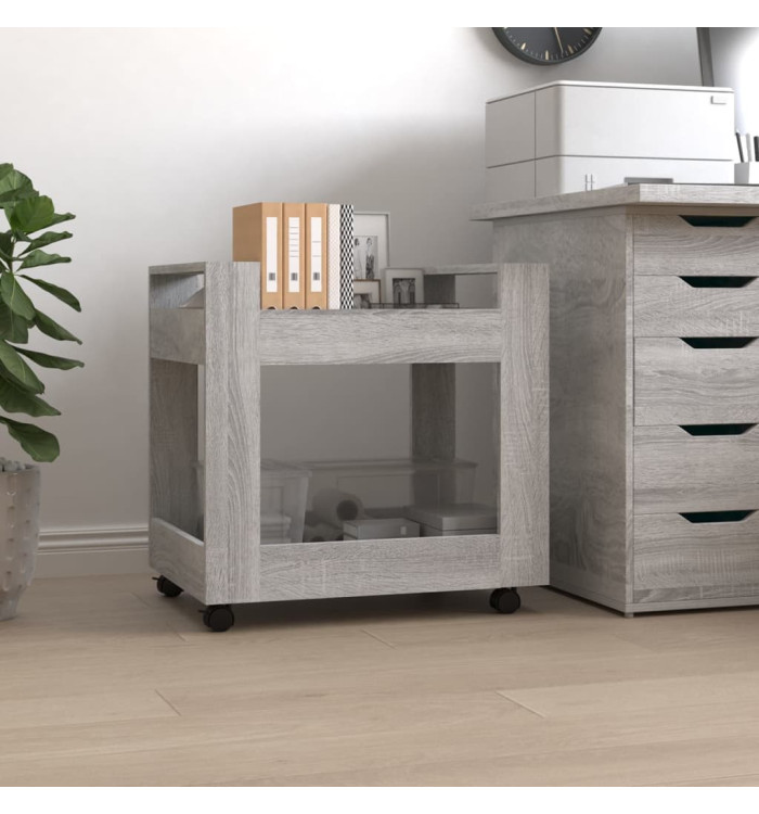 Chariot de bureau Sonoma gris 60x45x60 cm Bois d'ingénierie | Mobilier & Déco